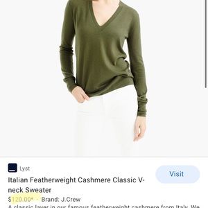 J Crew Cashmere V Neck Sweater